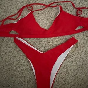 red bikini set